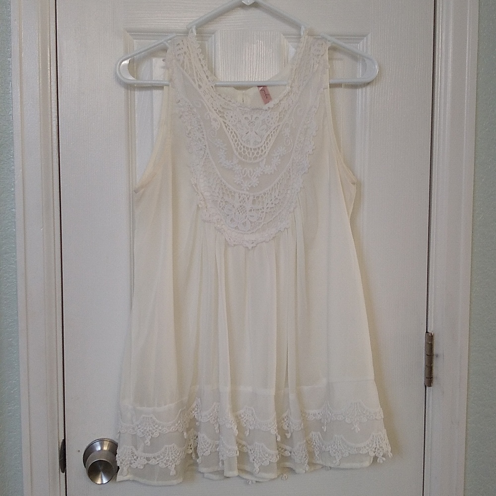 Cream Lace Tank